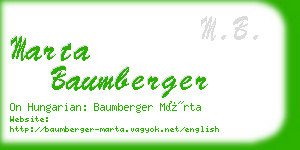 marta baumberger business card